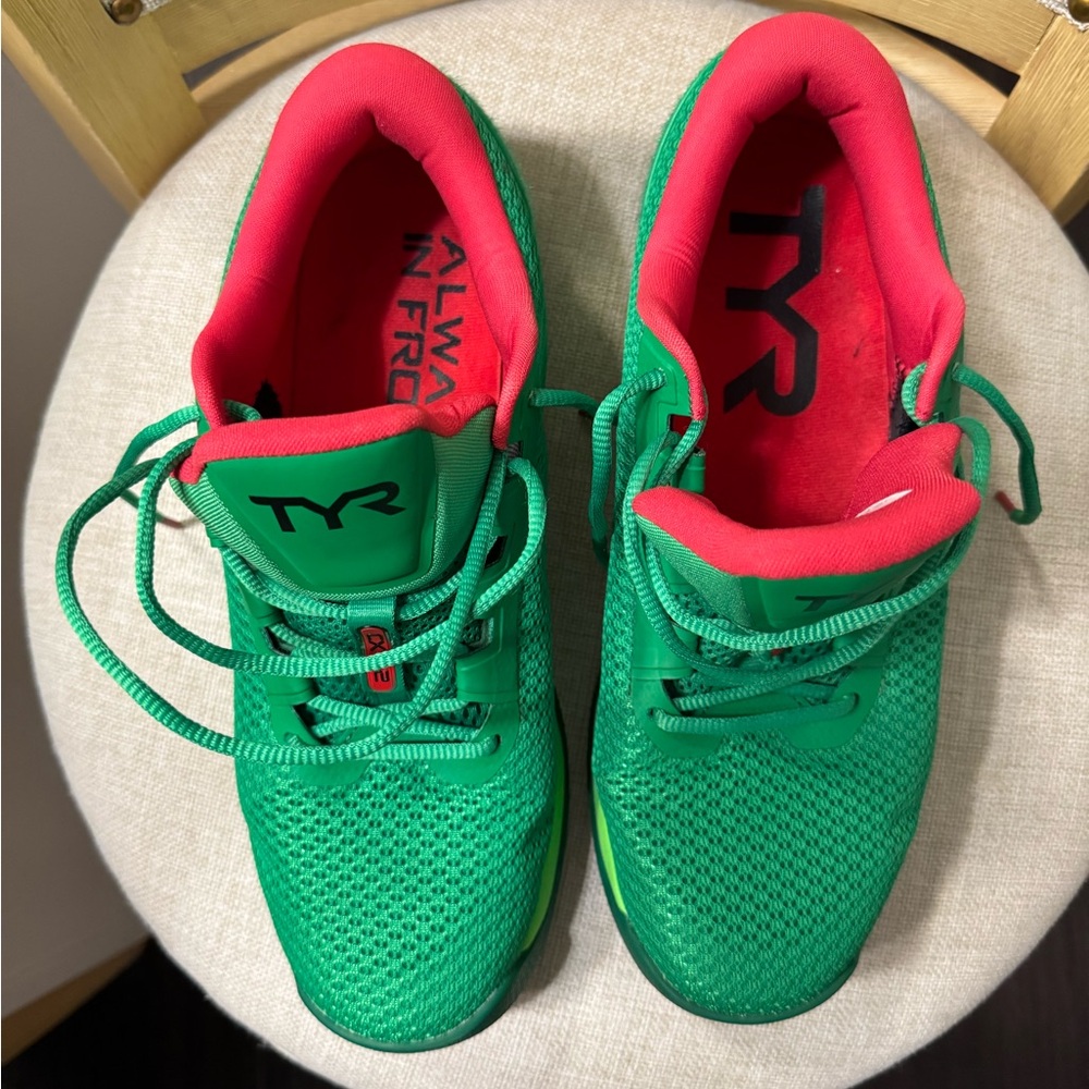 TYR CXT-2 Vibrant Green and Red Sneakers